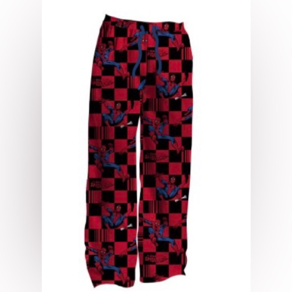 Men's Marvel Spider-Man Drawstring Pajama Pants - Red/Black